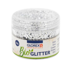 Bio glitter grof zilverkleurig