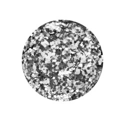 Bio glitter grof zilverkleurig