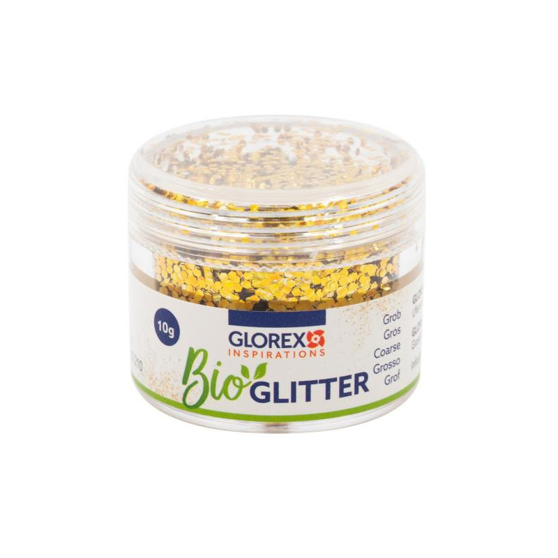 Bio glitter grof goudkleurig