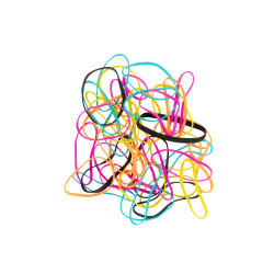 Elastieken 8 x 0,4 cm neon mix + zwart