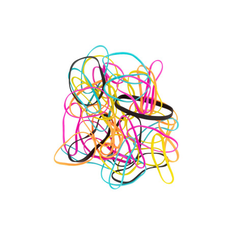 Elastieken 8 x 0,4 cm neon mix + zwart