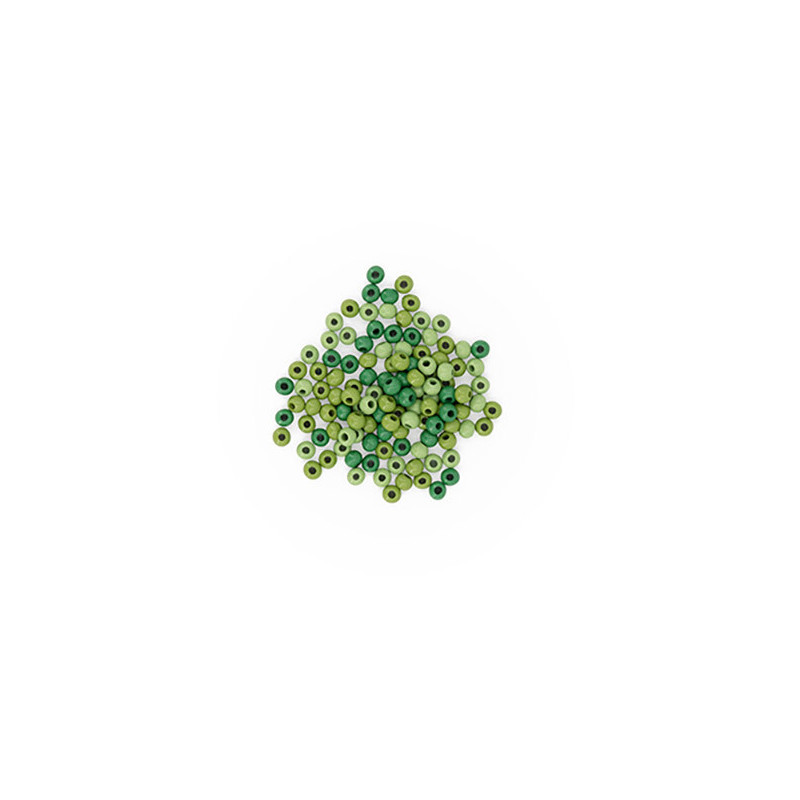 Houten kralen groene mix 6mm