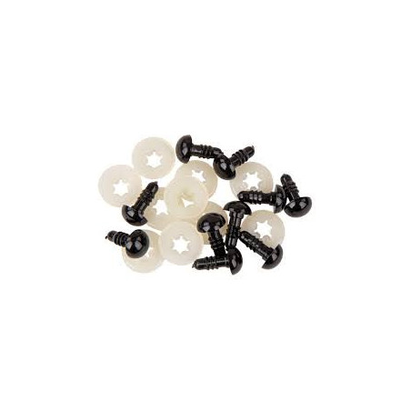 Veiligheidsogen zwart 15mm, 50st