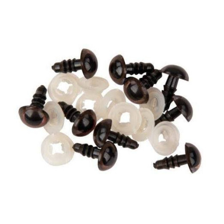 Veiligheidsogen bruin 21mm, 50st