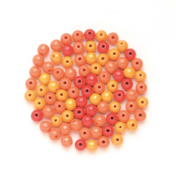 Houten kralen Oranje Mix 10mm