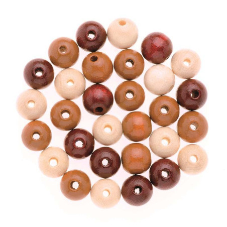 Houten kralen bruine mix 10mm
