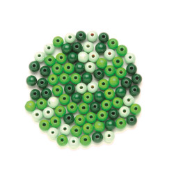 Houten kralen groene mix 12mm