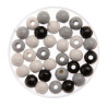 Houten kralen zwart/wit 12mm
